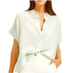 EVERLANE The Silk Notch Square Shirt